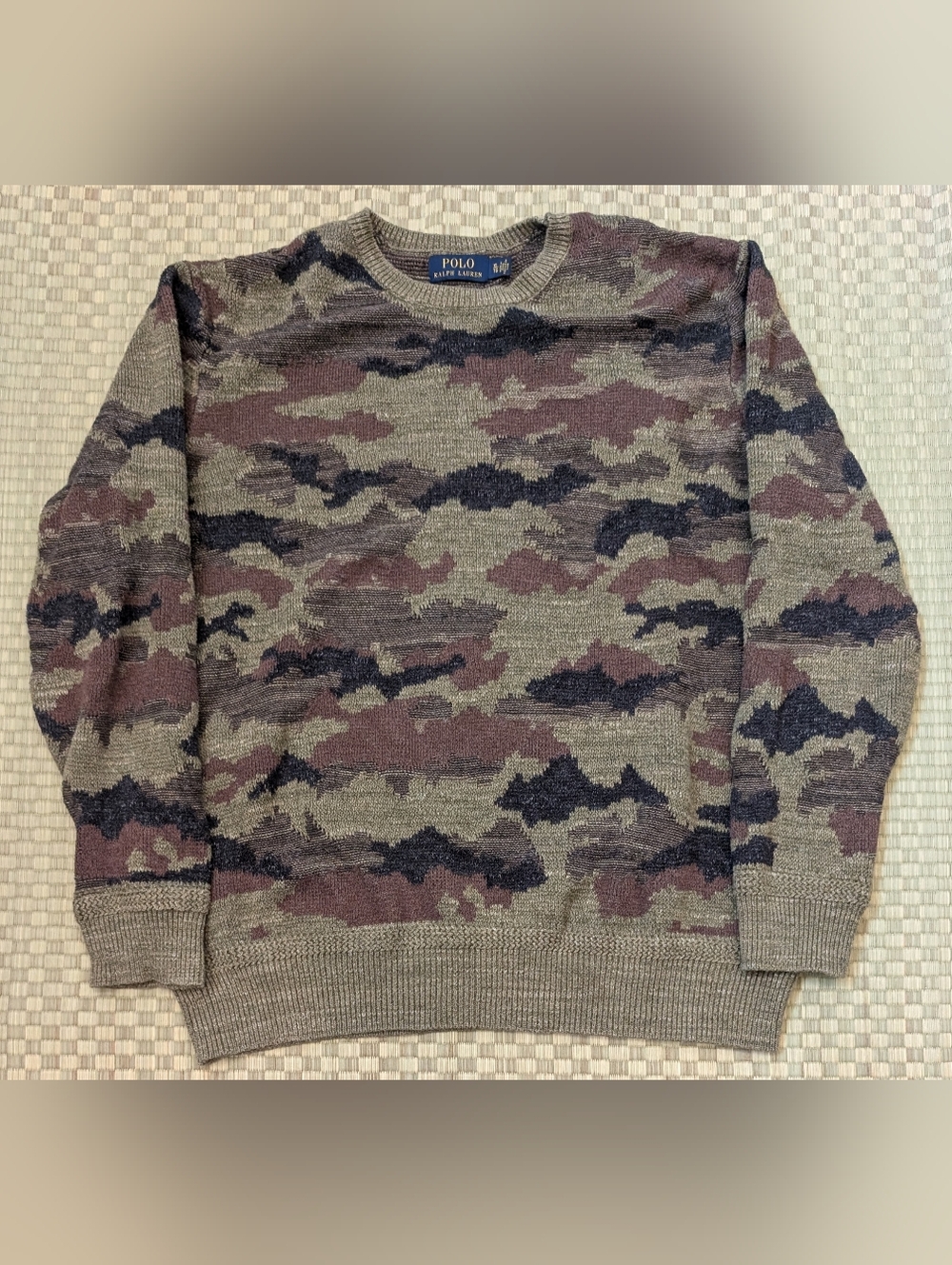 Polo Ralph Lauren Knit 100% Cotton Camouflage Sweater Men's Size XL